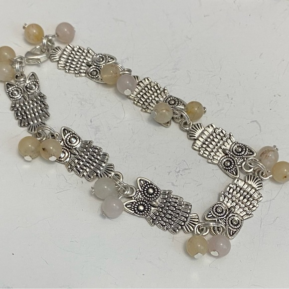 NEW Genuine Citrine gemstone OWL bracelet - Picture 1 of 3